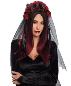 M Distribution Pty Ltd Hats & Headwear Gothic Flower And Skull Headpiece