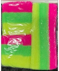 JD Party Sweatbands - Fluro Stripe Hats & Headwear