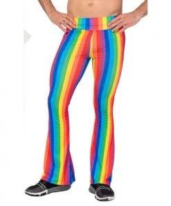 JD Party Rainbow Stripe Flare Pants - Unisex