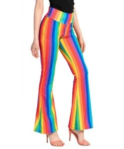 JD Party Rainbow Stripe Flare Pants - Unisex