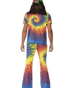Smiffys 1960's Tie Dye Top And Flared Trousers Mensc