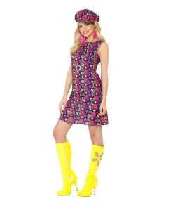 Smiffys 1960s Psychedelic CND Costume Ladiesc
