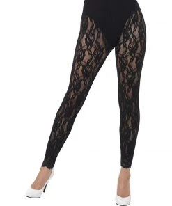 Smiffys 1980s Black Lace Leggings