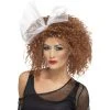 Smiffys 80's Wild Child Auburn Crimped Wig With White Tulle Bow