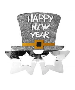 JD Party Happy New Year Top Hat Star Glasses - Gold Or Silver