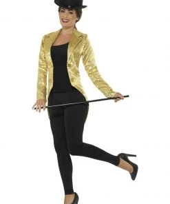 Smiffys Gold Tailcoat Jacket - Ladies