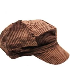 JD Party Accessories Poor Boy Corduroy Cap - Dark Brown