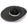 JD Party Sombrero - Black With Silver Rim