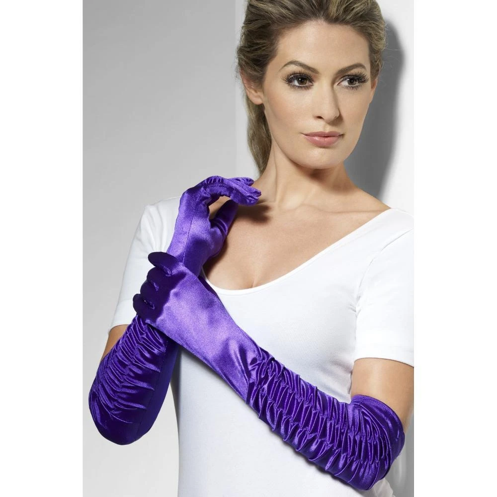Smiffys 1920's Ladies Purple Temptress Gloves 1 Smiffys 1920's Ladies Purple Temptress Gloves