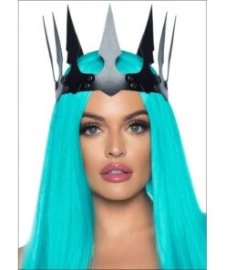 Trademart Hats & Headwear Faux Leather Spiked Black Crown