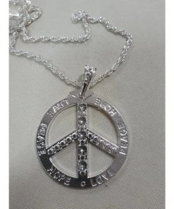 Smiffys 60's Peace Sign Silver Medallion Accessoriesc