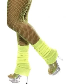 Smiffys Fluro Yellow Legwarmers 1980's