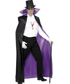 Smiffys Black And Purple Reversible Count Cape