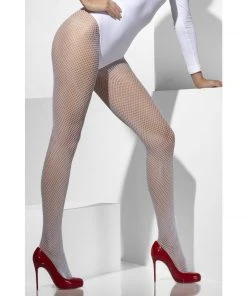 Smiffys Fever White Fishnet Tights