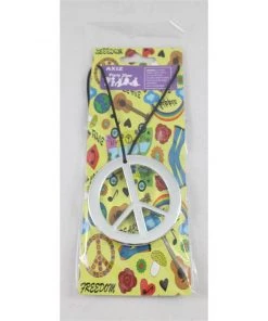 Trademart Silver Peace Sign On Black Cord