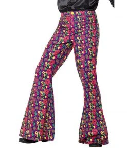 Smiffys 60s Psychedelic CND Flarred Trousers - Mens