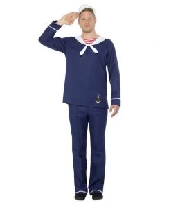 Smiffys Occupations & Uniforms Sailor Man Costume - Blue & White 5 Smiffys Occupations & Uniforms Sailor Man Costume - Blue & White