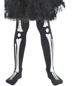 Smiffys Kids Skeleton Print Tights Hosiery