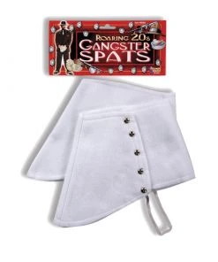 Tomfoolery 1920's Gangster White Felt Shoe Spats