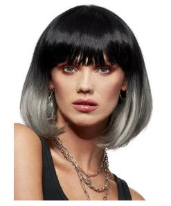 Smiffys Manic Panic Alien Grey Glam Doll Wig