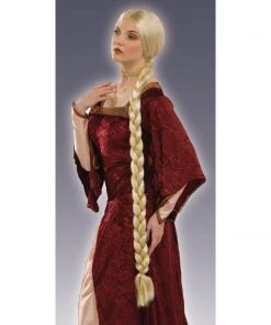 Forum Novelties Long Ladies Braided Blonde Princess Wig Medieval & Historical