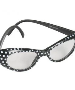 Tomfoolery 60s Glasses Black With White Spots Accessoriesc