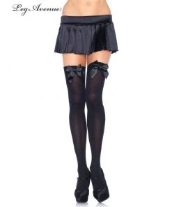 Tomfoolery Black Thigh Highs With Black Bow Queen Plus Size Accessoriesc