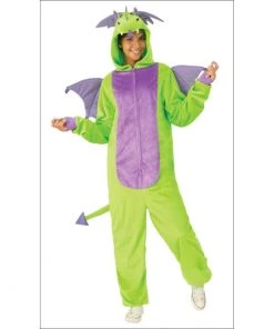Rubies Mensc Green Dragon Furry Onesie Costume - Adult