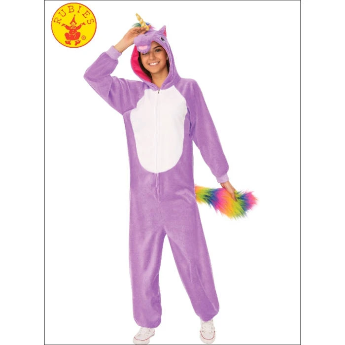 Rubie's Deerfield Purple Unicorn Hooded Onesie Costume - Adult 1 Rubie's Deerfield Purple Unicorn Hooded Onesie Costume - Adult