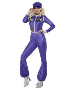 Smiffys 70s Dancing Queen Purple Jumpsuit Costume