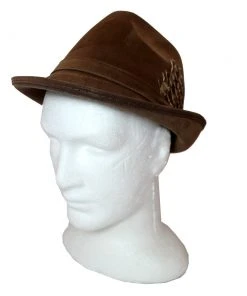 Trademart Oktoberfest Brown Suede Look Bavarian Fedora