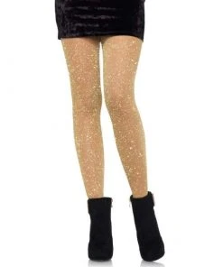 Tomfoolery Gold Lurex Shimmer Tights - Leg Avenue Hosiery