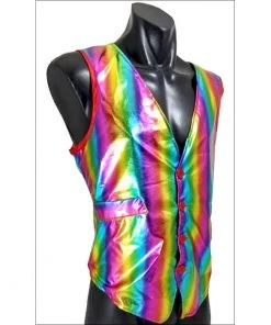 Trademart Shiny Rainbow Waistcoat - Adult Mensc