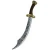 Forum Novelties Curved Dagger With Engraving Textured Blade And Gold Hilt