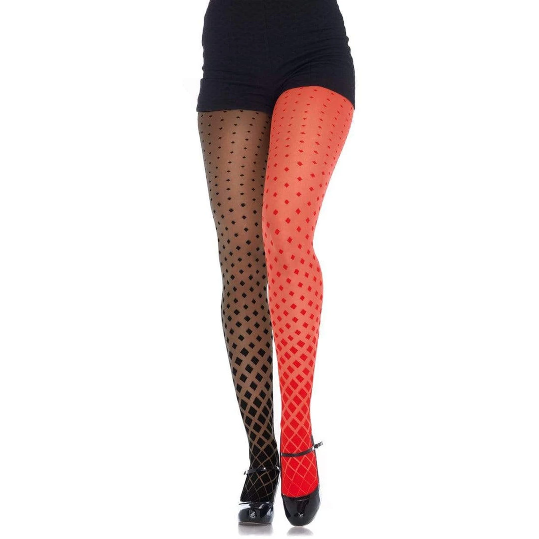Tomfoolery Dual Color Harlequin Tights - Leg Avenue 1 Tomfoolery Dual Color Harlequin Tights - Leg Avenue