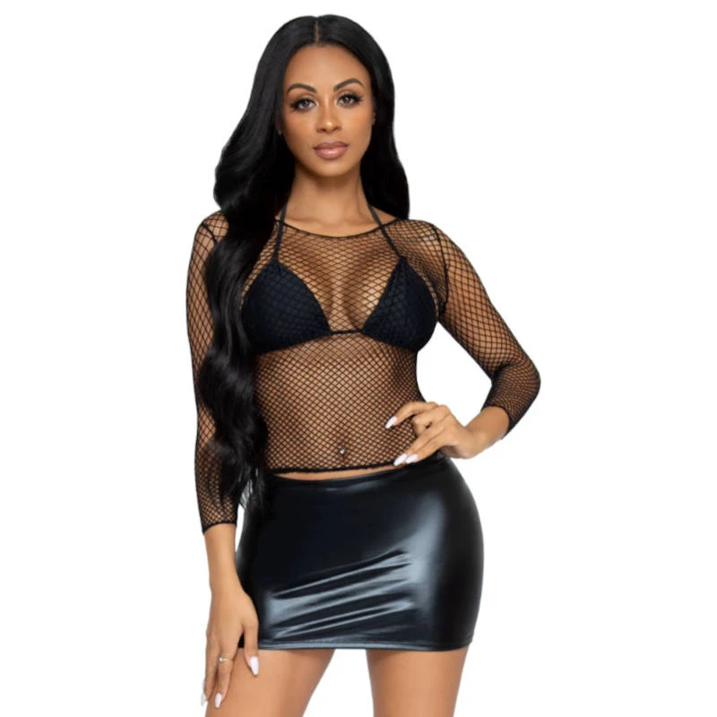 Tomfoolery Black Net Long Sleeve Shirt 1 Tomfoolery Black Net Long Sleeve Shirt