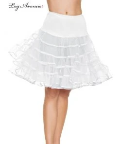Tomfoolery Mid-Length White Petticoat - Leg Avenue Petticoats & Tutus