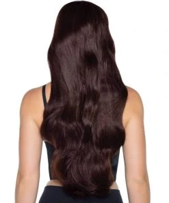 Tomfoolery Wigsc 68cm Long Wavy Parted Fringe Brown Costume Wig - Leg Avenue