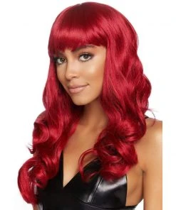 Tomfoolery 24" Misfit Long Wavy Wig With Fringe - Red Wigsc
