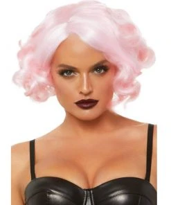 Tomfoolery 1920's Pastel Pink Curly Bob Wig