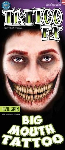 Carnival Products Tinsley Big Mouth Tattoo Kit FX Temporary Tattoo - Evil Grin Tattoos
