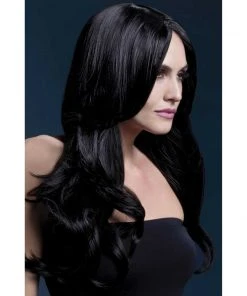 Smiffys Black Long Wavey Fever Wig - Khloe