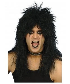 Smiffys Black Hard Rocker Wig