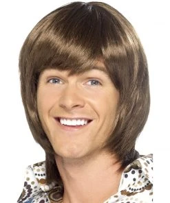 Smiffys Brown 70's Heartthrob Wig 1960's