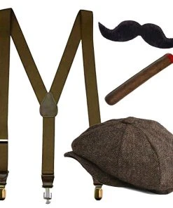 Swedia's London Streets Kit - Suspenders, Paperboy Hat, Cigar & Moustache
