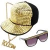 Swedia's Party Rock Kit - Studded Cap, Glasses, Neck Chain Accessoriesc
