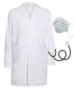 Swedia's Doctor Lab Coat, Mask And Stethoscope