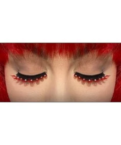 Carnival Products Eyelashes - Black & Red With Crystals Makeup