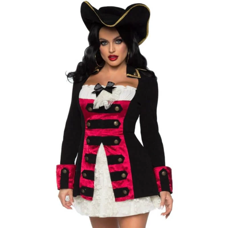 Tomfoolery Charming Pirate Captain Ladies Costume - Leg Avenue 1 Tomfoolery Charming Pirate Captain Ladies Costume - Leg Avenue