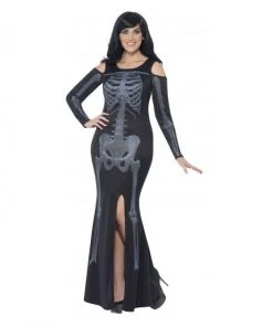 Smiffys Ladiesc Curves Skeleton Plus Costume - Ladies
